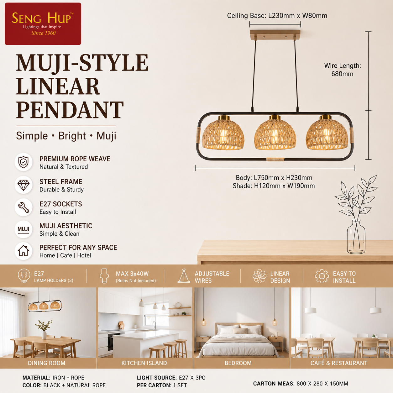 Muji Rope Pendant Light - Image 2