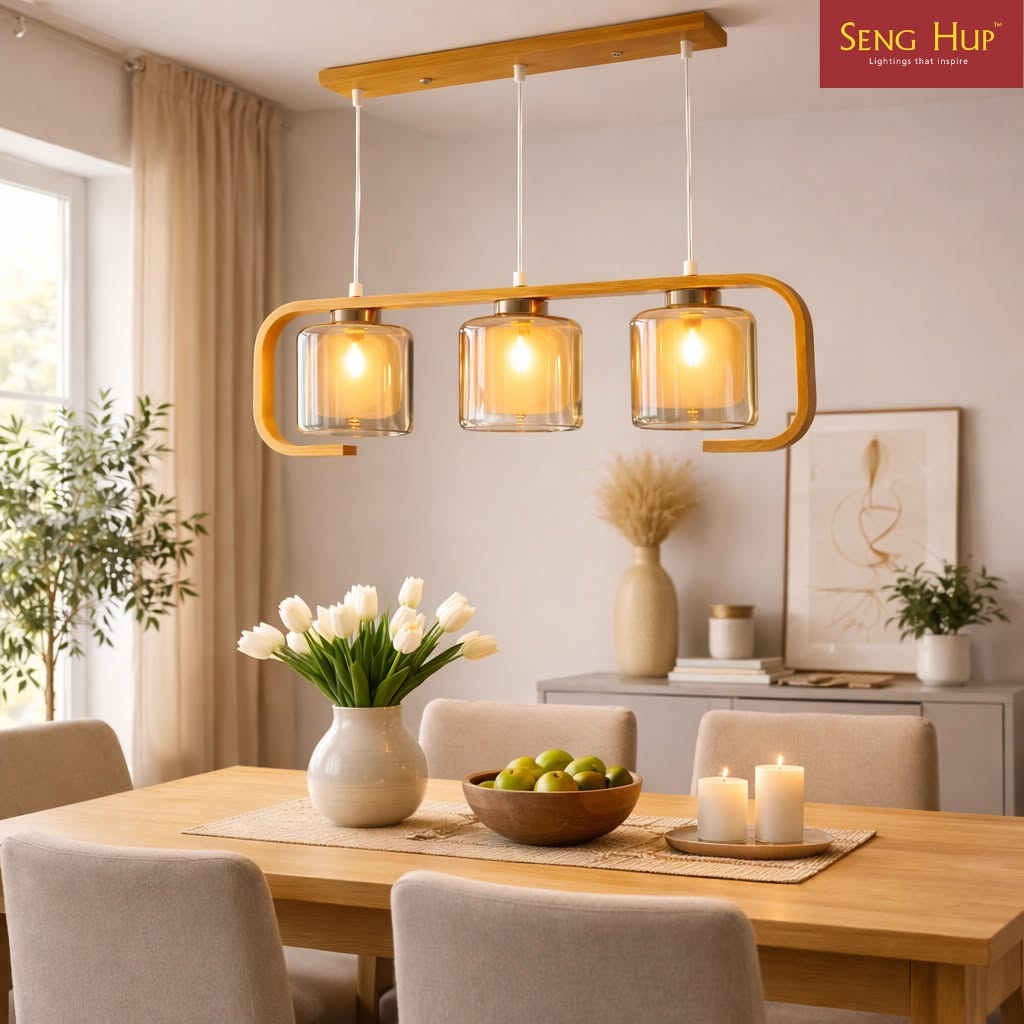 MUJI Style Wooden Pendant Light - Image 2